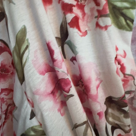 Show Me Your MuMu Floral Brie Robe White Pink Tie Front One Size Bridal Wedding - Picture 8 of 8